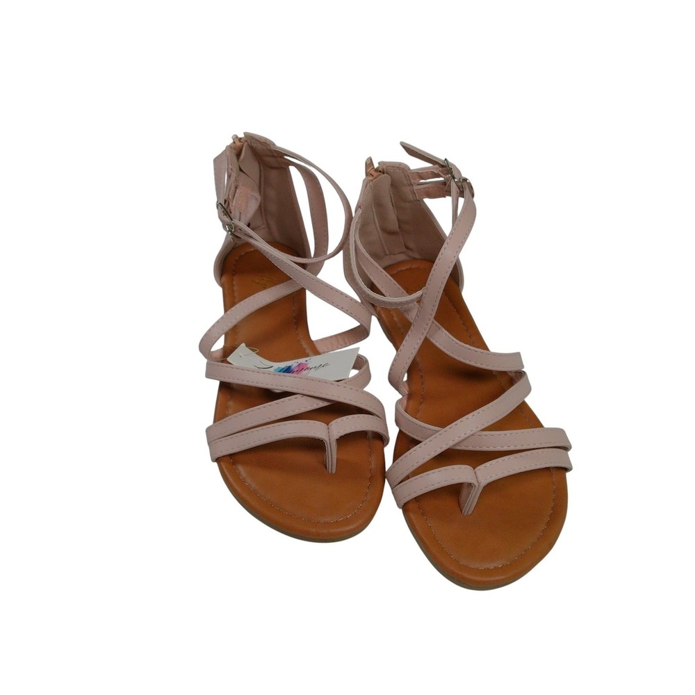 Luffymomo Women's Pink Strappy Sandals Size 6 New with Tags Summer Flats